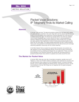 Packet Voice Solutions: IP Telephony Finds Its Market Calling