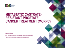 ESMO E-Learning Metastatic Castrate-Resistant Prostate Cancer