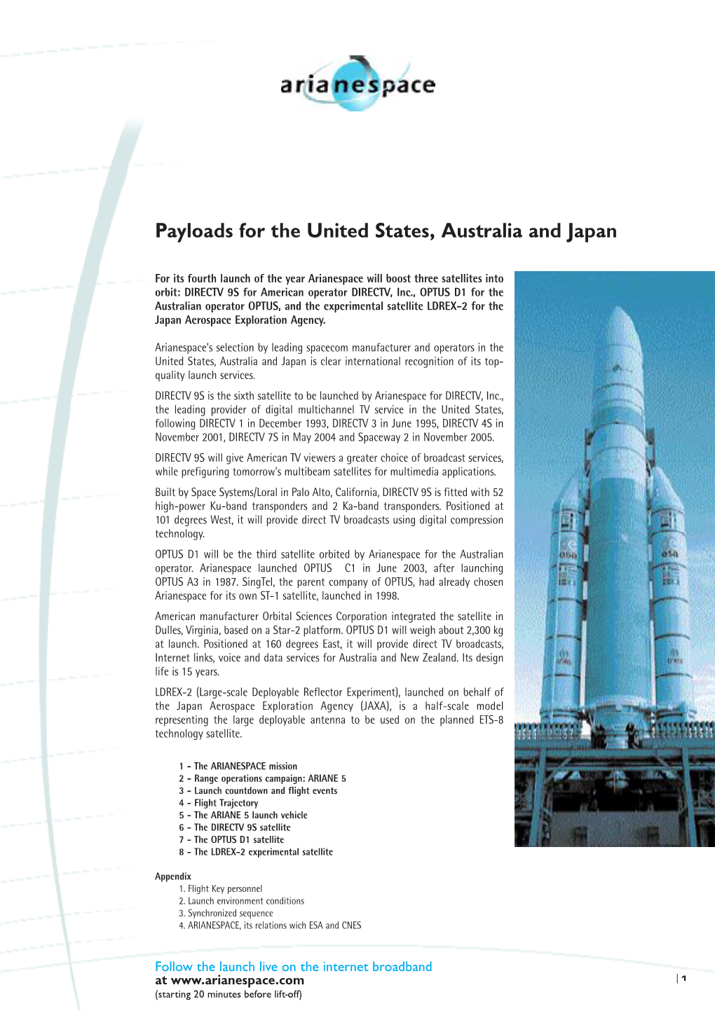 Arianespace Launchkit Optus Optus D1