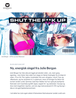 Ny, Energisk Singel Fra Julie Bergan