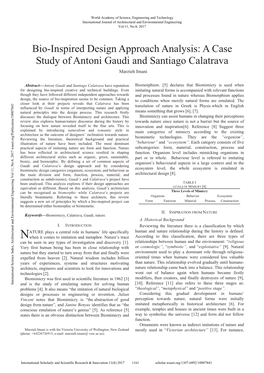 A Case Study of Antoni Gaudi and Santiago Calatrava