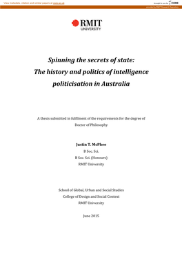 The History and Politics of Intelligence Politicisation in Australia