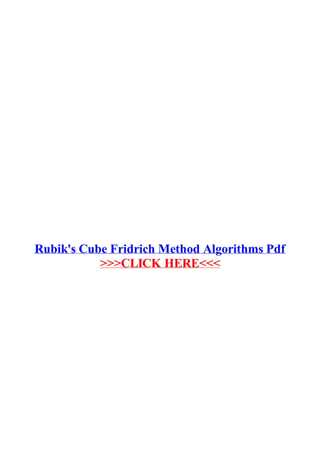Rubik's Cube Fridrich Method Algorithms Pdf.Pdf