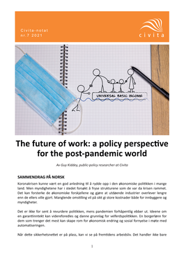 The Future of Work: a Policy Perspective for the Post-Pandemic World