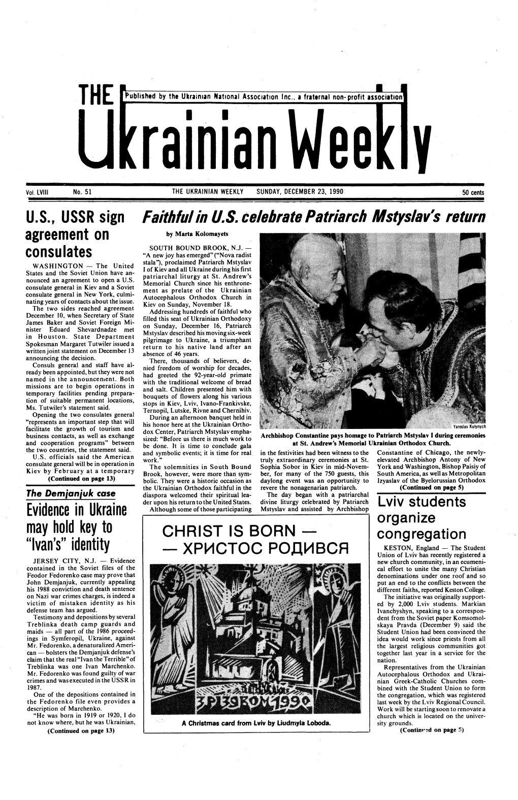 The Ukrainian Weekly 1990, No.51