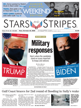 Military Responses Here’S Where the Candidates Stand on Issues Important to Troops and Veterans