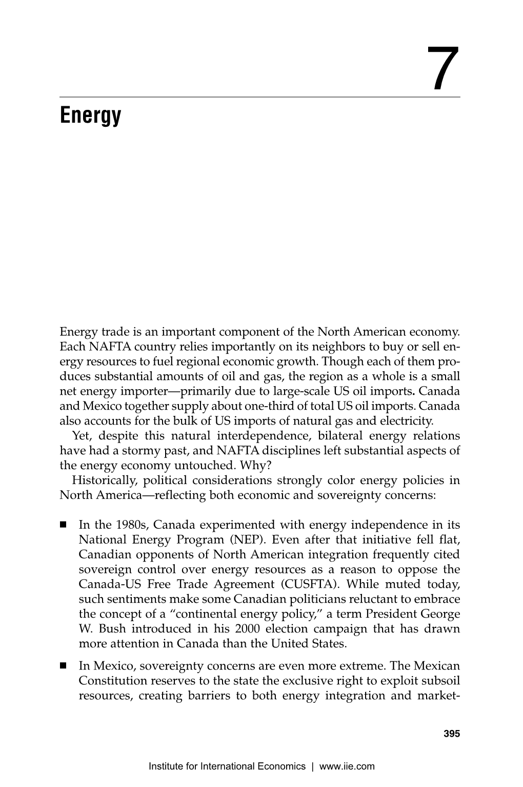 Chapter Preview: NAFTA Revisited Ch 7 Energy