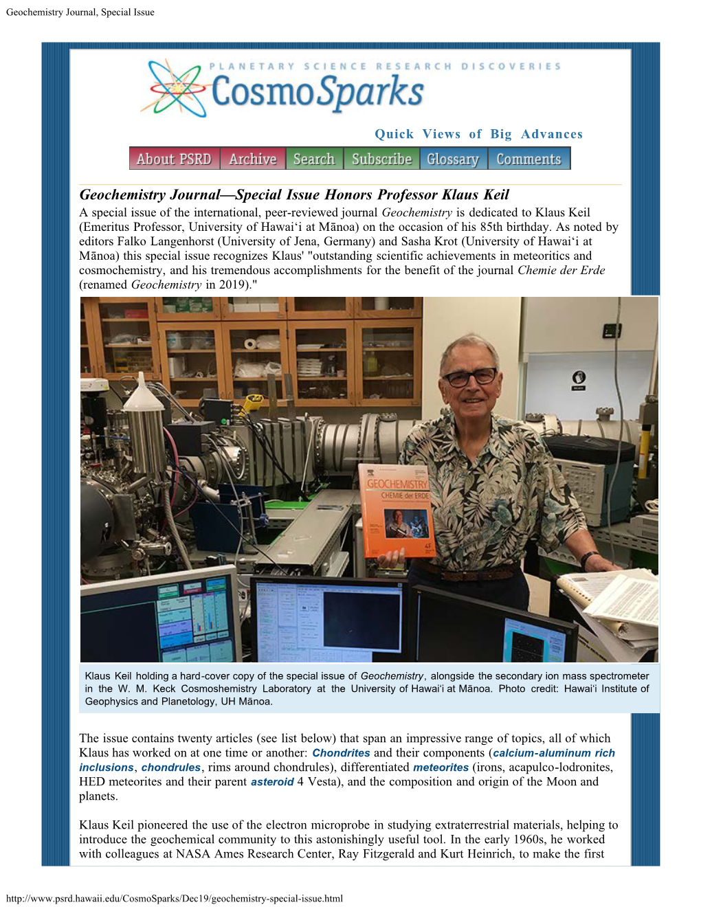 Geochemistry Journal, Special Issue