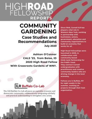 COMMUNITY GARDENING Case Studies and Recommendations for the Buffalo Community