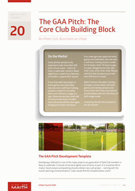 The Gaa Pitch: the Core Club Building Block