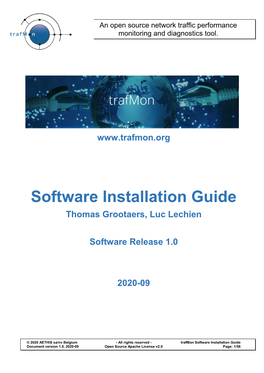 Software Installation Guide Thomas Grootaers, Luc Lechien