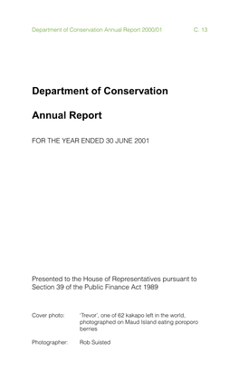 Annual Report for the Year Ended 30 June 2001