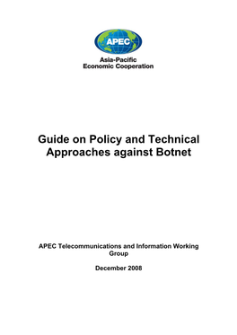Guide on Policy and Technical Approaches Against Botnet