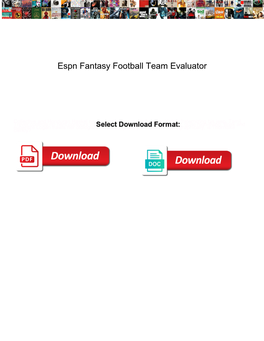 Espn Fantasy Football Team Evaluator