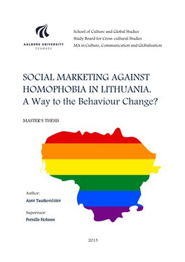 SOCIAL MARKETING AGAINST HOMOPHOBIA in LITHUANIA. a Way to the Behaviour Change?