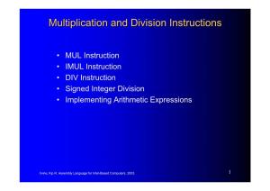 Multiplication and Division Instructions