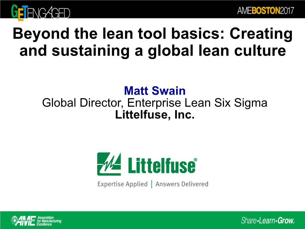 Littelfuse Lean Enterprise – Doing Lean