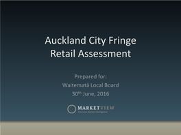 City Fringe Retail Assessment