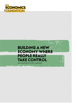 Building a New Economy Where People Really Take Control an Agenda for Change