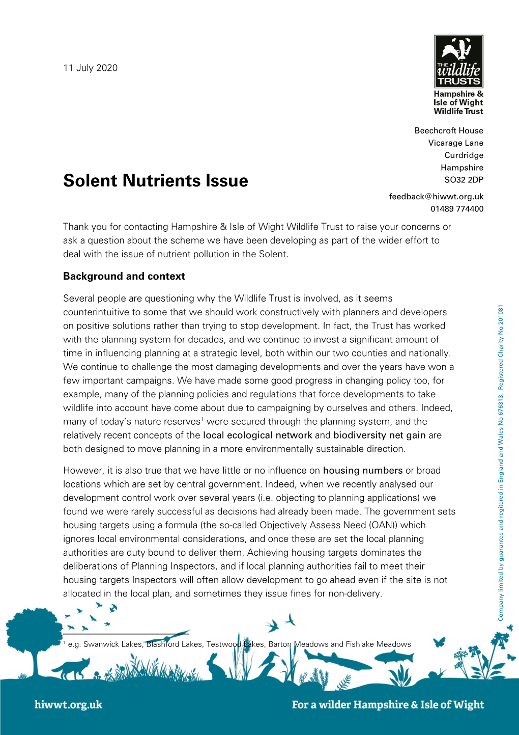 Solent Nutrients Issue