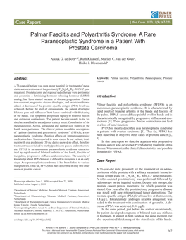 A Rare Paraneoplastic Syndrome in a Patient with Prostate Carcinoma