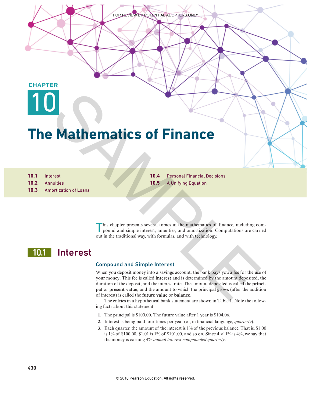 The Mathematics of Finance, Including Com- Tpound and Simple Interest, Annuities, and Amortization