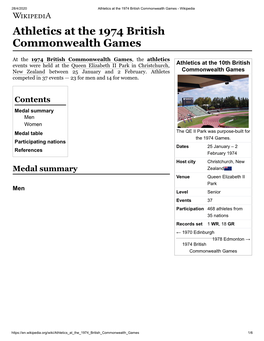 Athletics at the 1974 British Commonwealth Games - Wikipedia