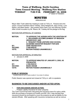 Minutes Approved 03-11-08