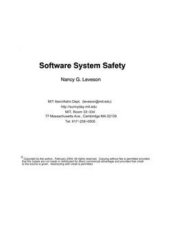 Software System Safety