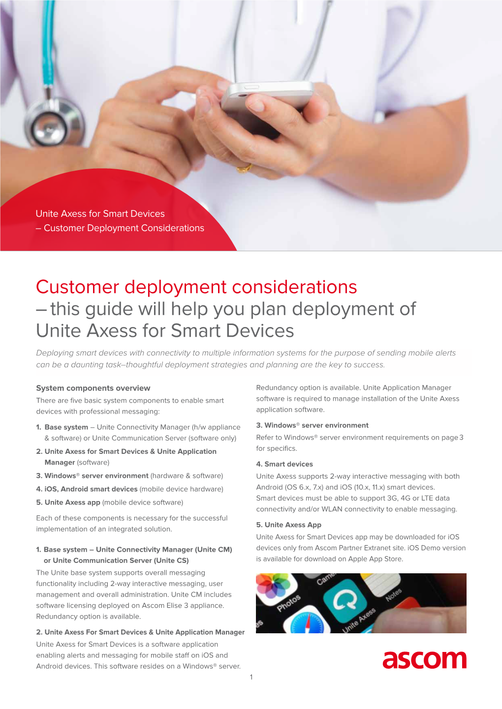 Unite Axess for Smart Devices – Customer Deployment Considerations