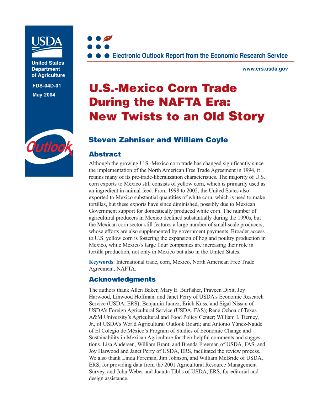 US-Mexico Corn Trade During the NAFTA