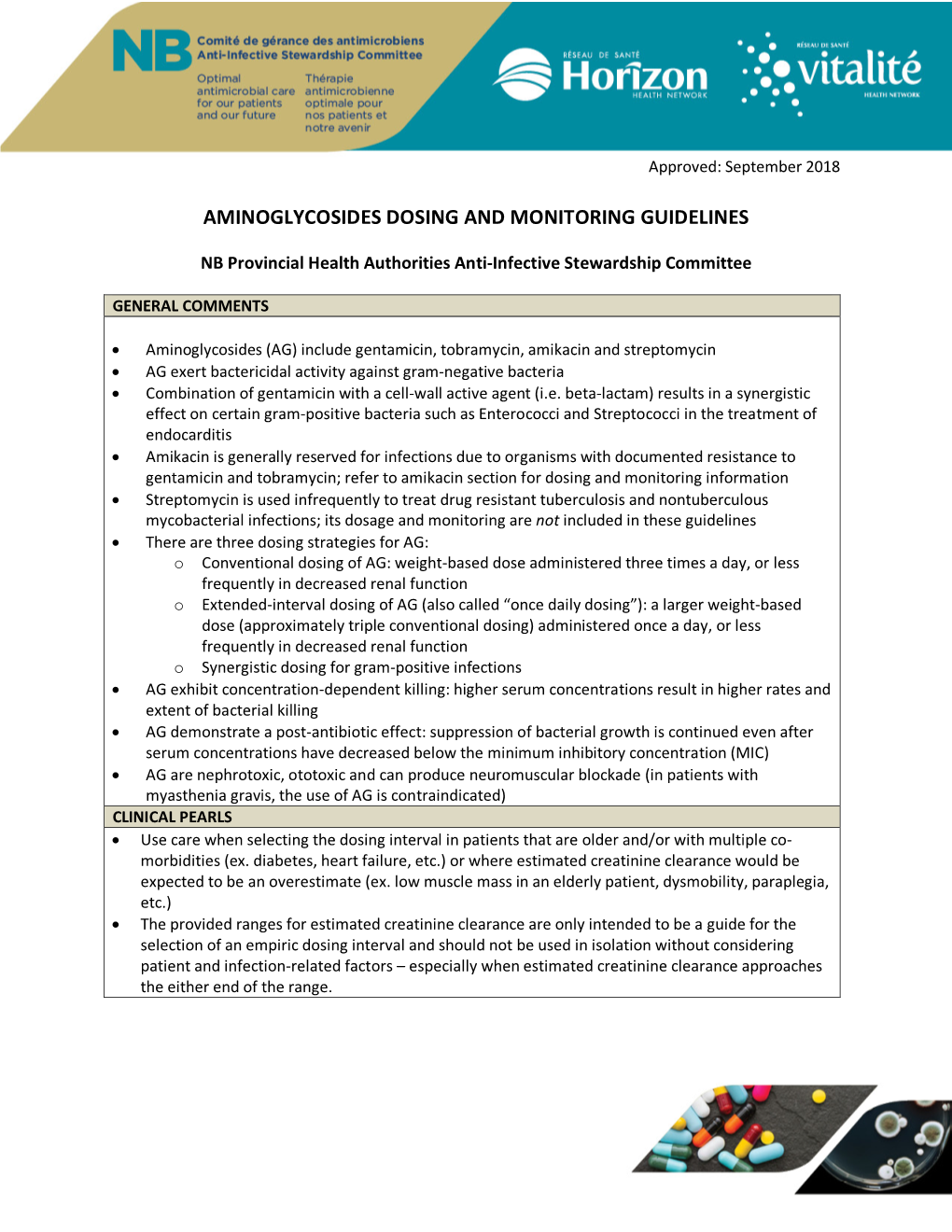 Aminoglycosides Dosing and Monitoring Guidelines