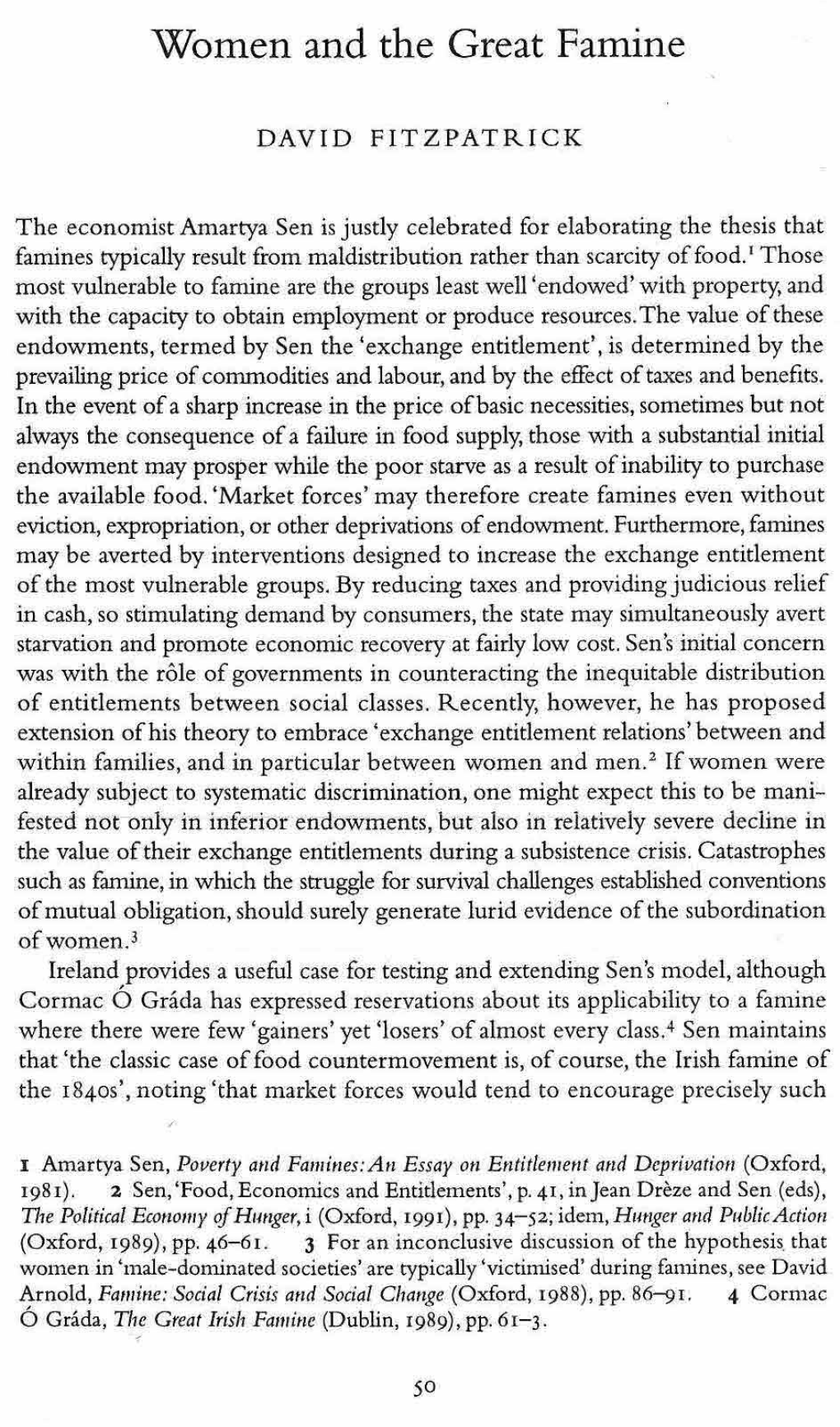 Women and the Great Famine
