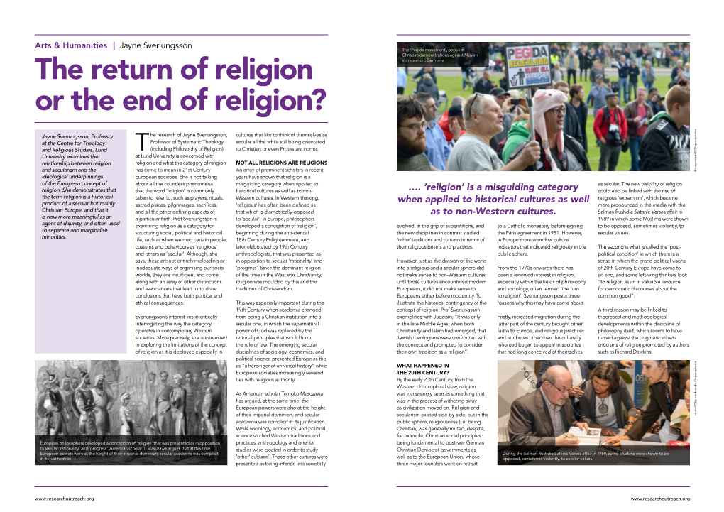 The Return of Religion Or the End of Religion?