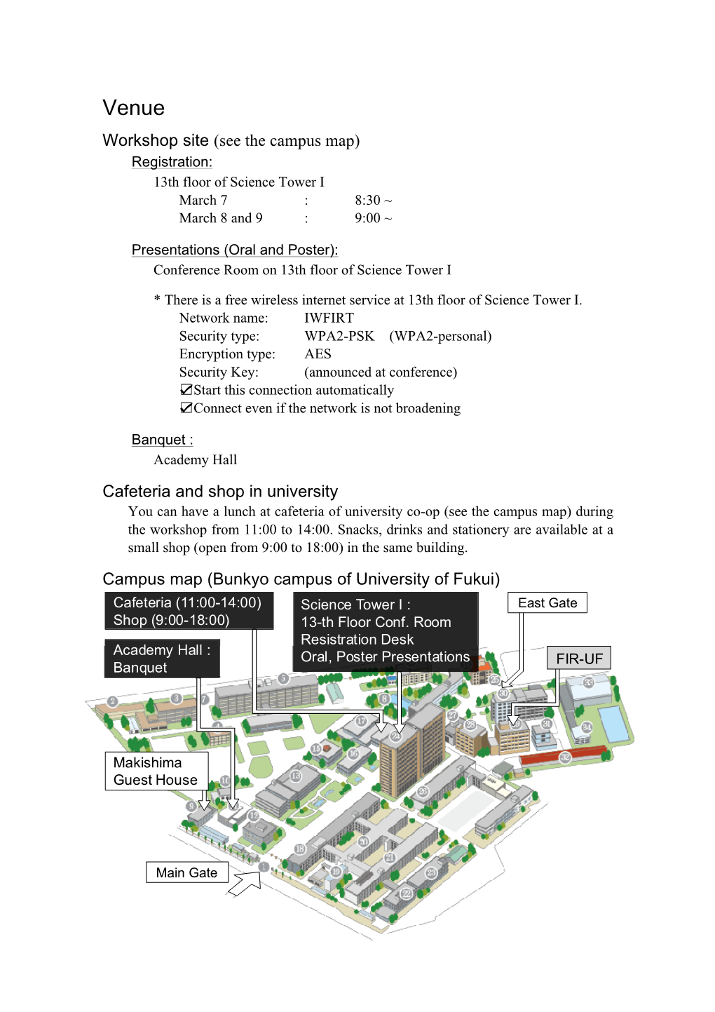 Venue, Campus Map, and Access (PDF, ~7MB)