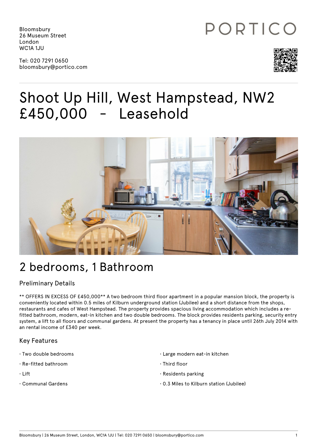 Shoot up Hill, West Hampstead, NW2 £450000