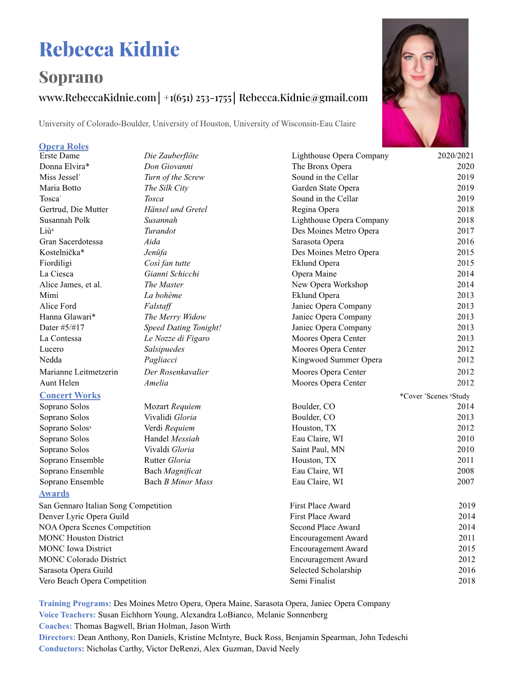 Soprano Resume