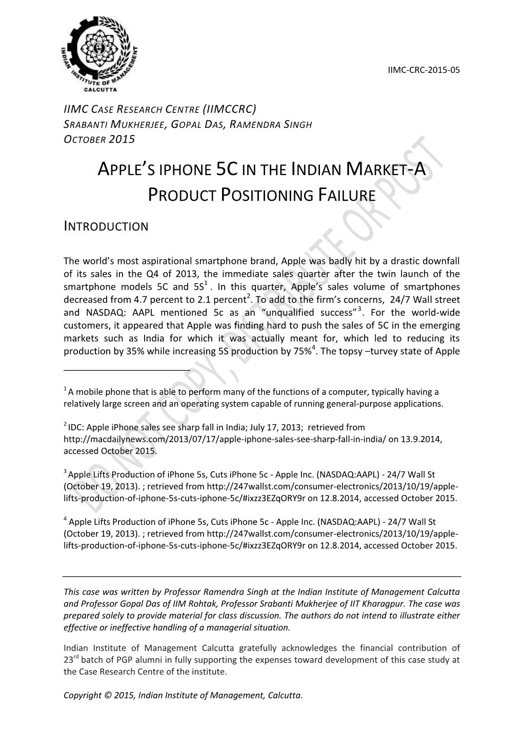 Apple's Iphone 5Cin the Indian Market-A Product Positioning Failure