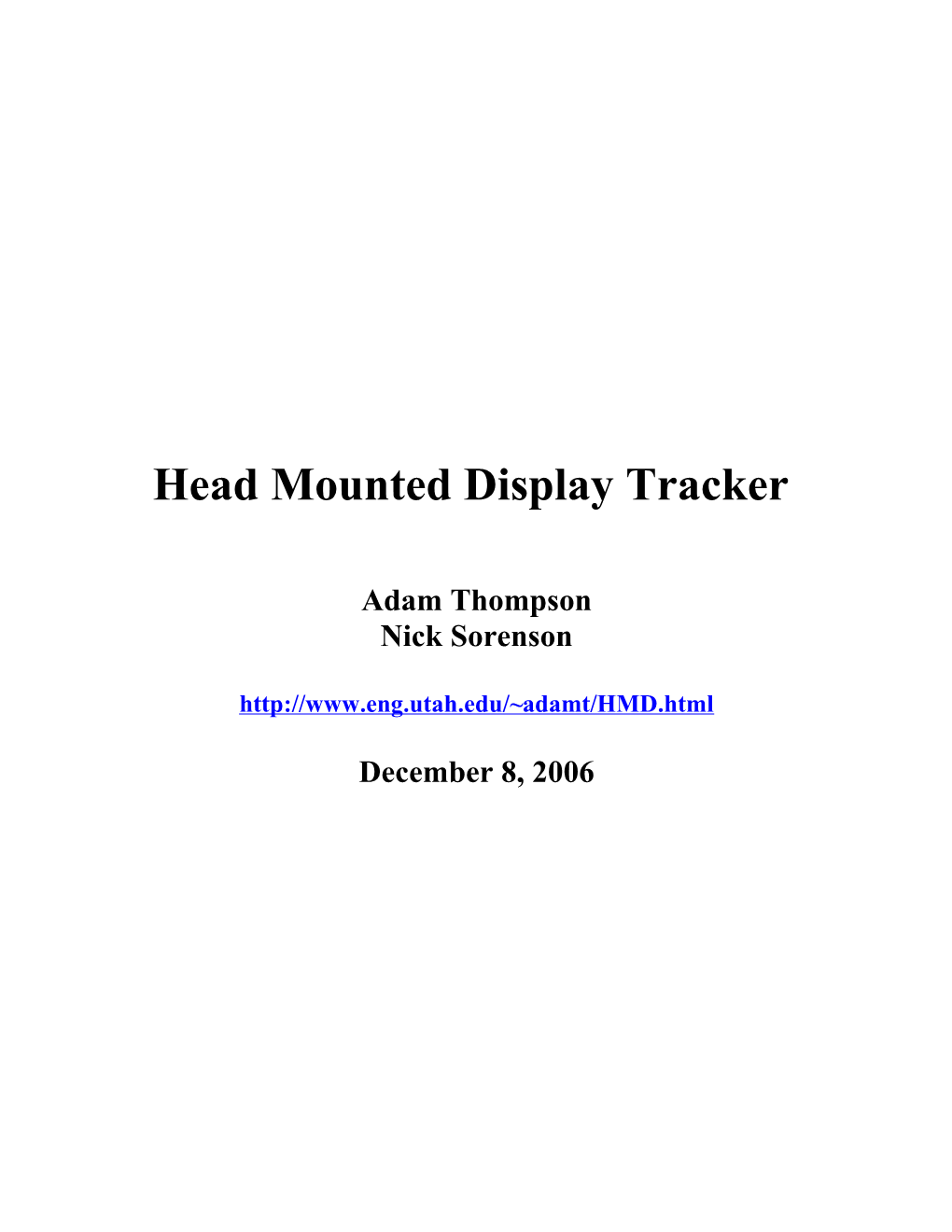 Head Mounted Tracking Device