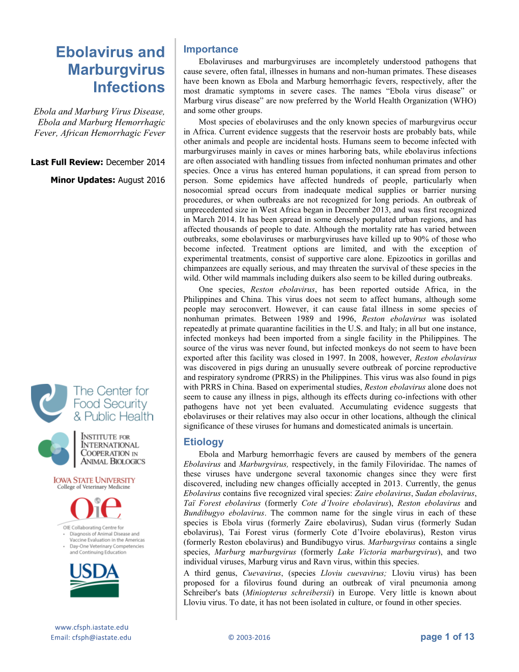 Viral Hemorrhagic Fevers