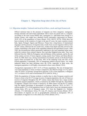 Chapter 1. Migration Snap-Shot of the City of Paris