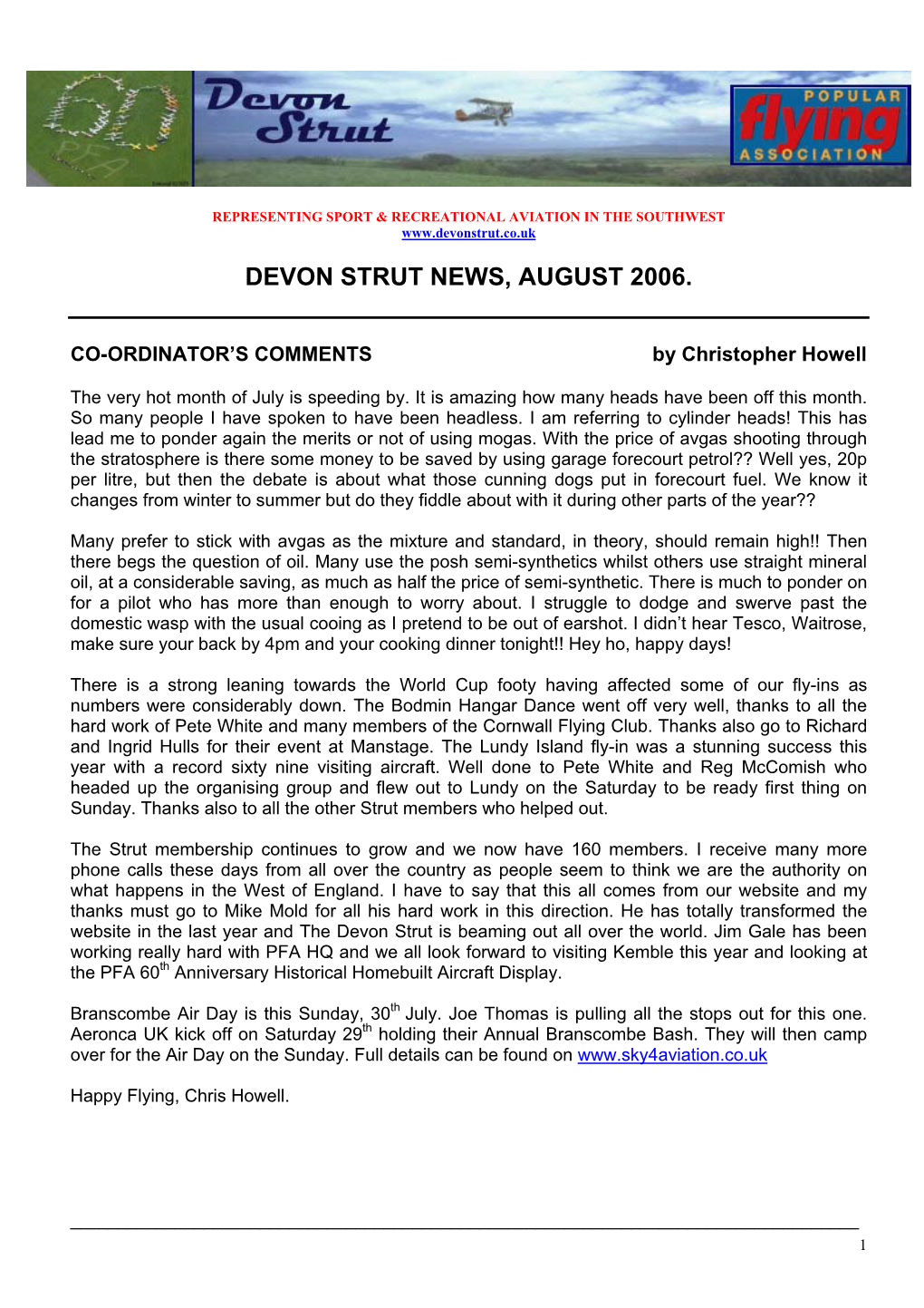 Devon Strut News, August 2006