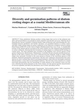 Diversity and Germination Patterns of Diatom Resting Stages at a Coastal Mediterranean Site