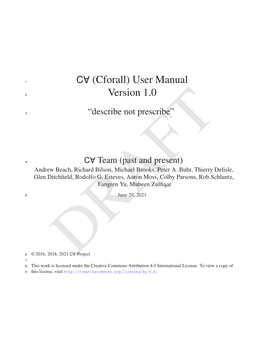 (Cforall) User Manual Version