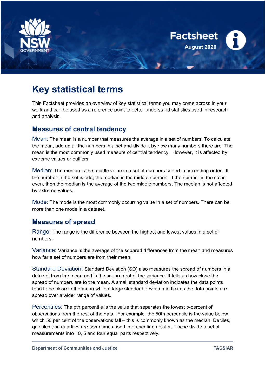 Key Statistical Terms