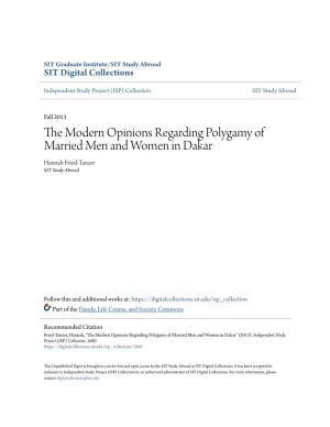 The Modern Opinions Regarding Polygamy of Married Men and Women in Dakar