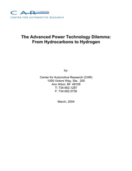 From Hydrocarbons to Hydrogen