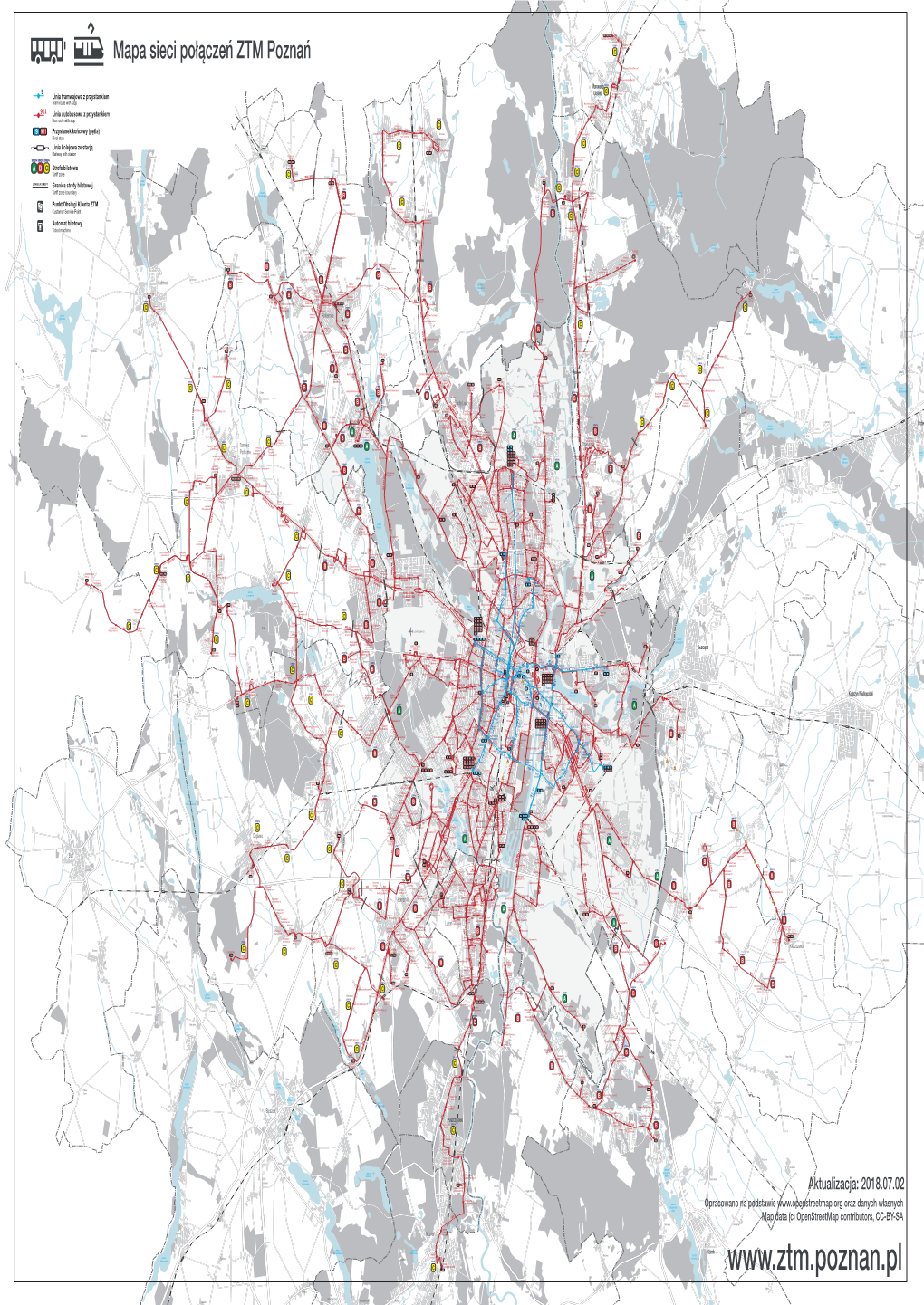 Mapa Sieci Połączeń ZTM Poznań Rog Polna