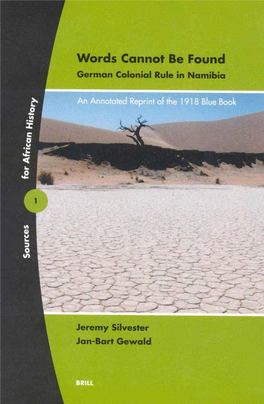 German Colonial Rule in Namibia: an Annotated Reprint of the 1918 Blue Book