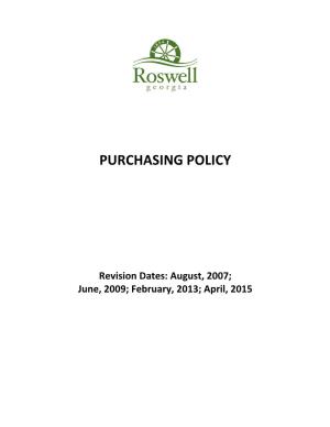 Roswell Purchasing Policy